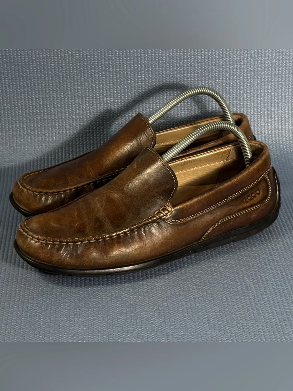 Ecco Driving Loafers Leather Slip On Brown Shoes Men’s Size 7.5 US 41 EU
